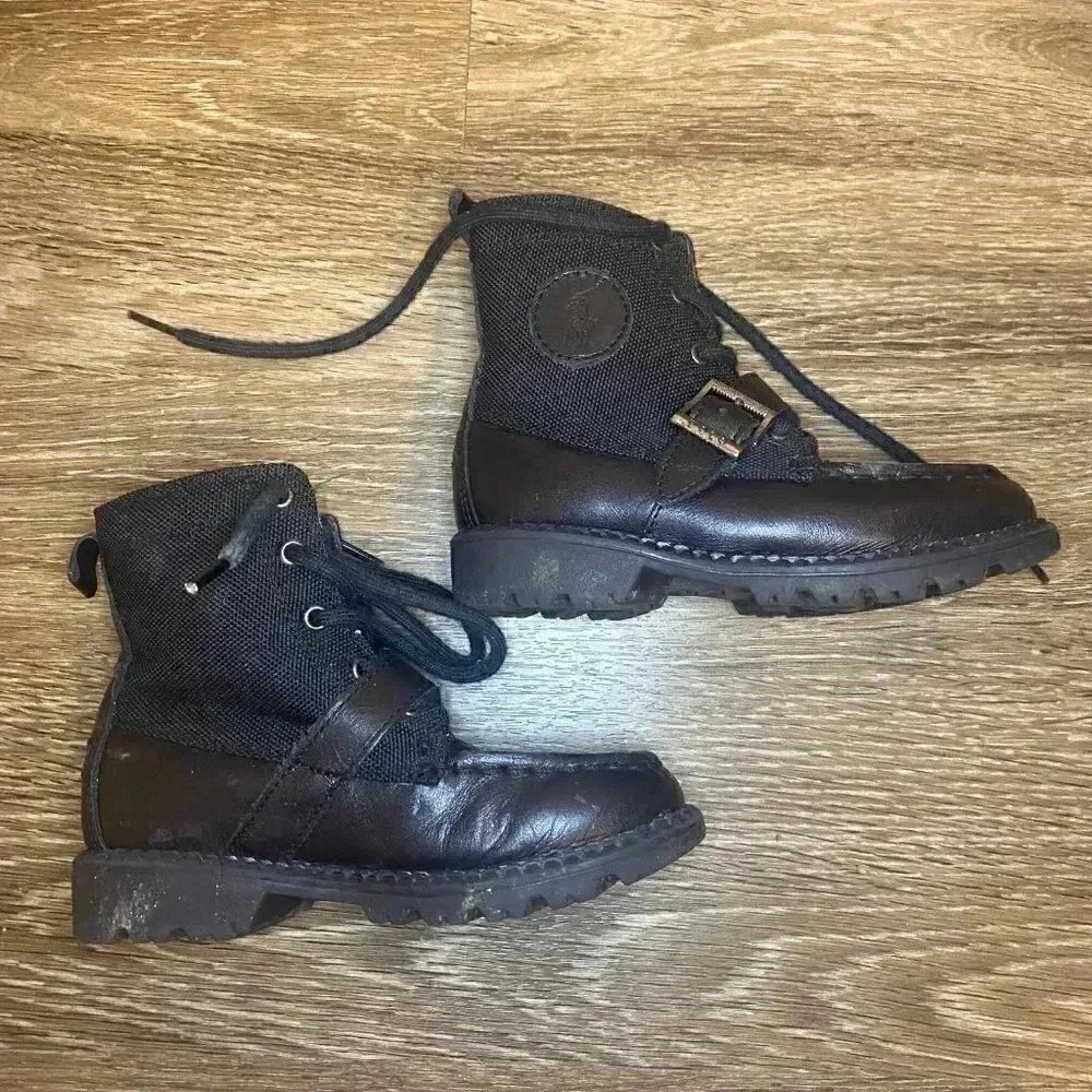 Kids Polo Ralph Lauren Black Boots - 8.5